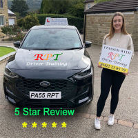 Person celebrating passing their driving test in Illingworth Halifax with RPT Driver Training