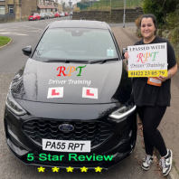 Ovenden Successful driving test candidate outside Halifax DVSA centre