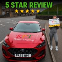 Happy pupil giving a review from illingworth aftwer passing in Halifax