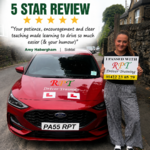 Proud driver celebrating passing driving test in Halifax
