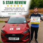 Learner celebrating a driving test pass in Halifax
