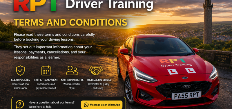 Terms and conditions for rpt driver training
